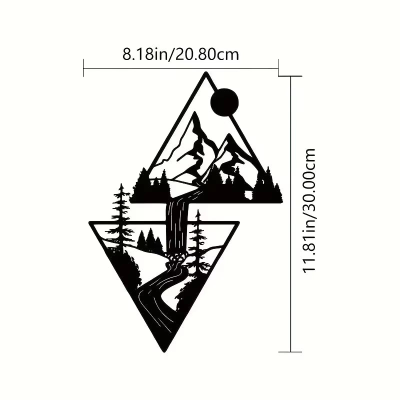 Mountain Wall Art, Mountain Waterfall Metal Wall Art Home Decor, Metal Wall Art, Home Decor Modern Art Wall Ornaments Artwork