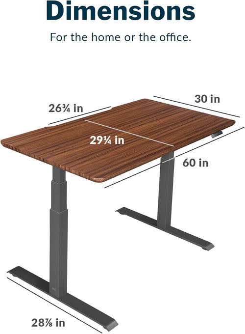 - Standing Desk Adjustable Height (60" X30')- Electric Sit-Stand Computer Desk for Work or Home Office- Dual Motor with Memory Presets- Adjustable Desk from desk- Darkwood