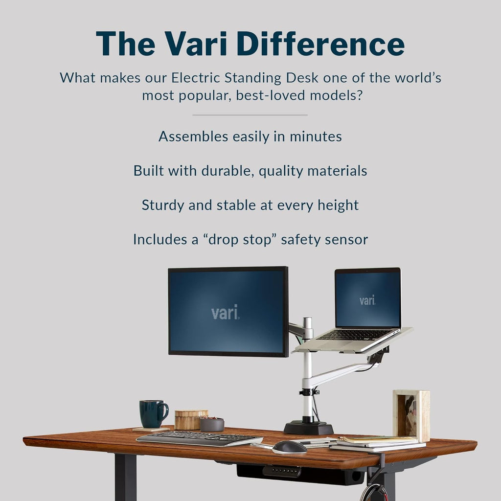 - Standing Desk Adjustable Height (60" X30')- Electric Sit-Stand Computer Desk for Work or Home Office- Dual Motor with Memory Presets- Adjustable Desk from desk- Darkwood