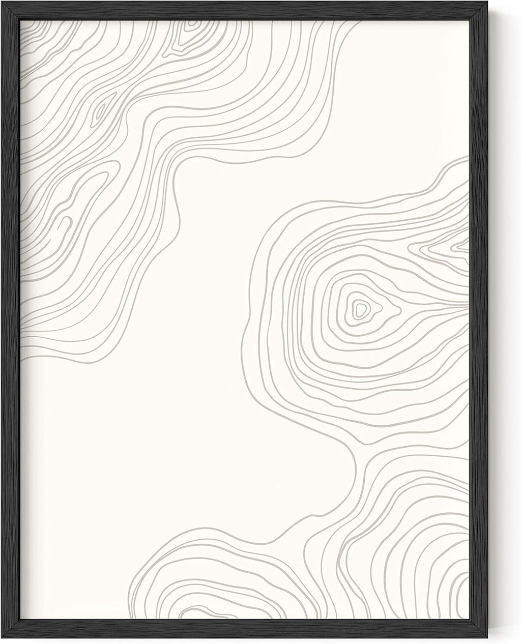 Abstract Wall Art - Mid Century Modern Prints, Neutral Decor, Beige Wood Lines, UNFRAMED 12X16