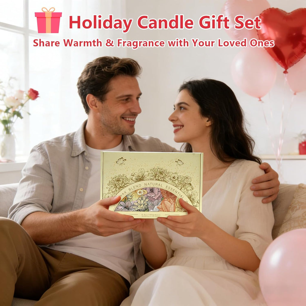 6 Pack Scented Candles Gift Set, Long Lasting Aromatherapy Candles for Home, 37.8 Oz 300 Hour Burn, Lavender Jasmine Vanilla Sage Sandalwood Rose Eucalyptus Mint, Gifts for Women