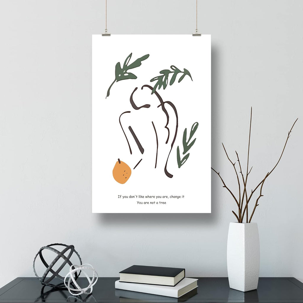 Minimalist Wall Art - Boho Art Print - Line Art Decor - Mid Century Modern Wall Art - Boho Wall Art Prints 12X18 in Unframed (Aesthetic Posters), 12X18Inch(30X45Cm)