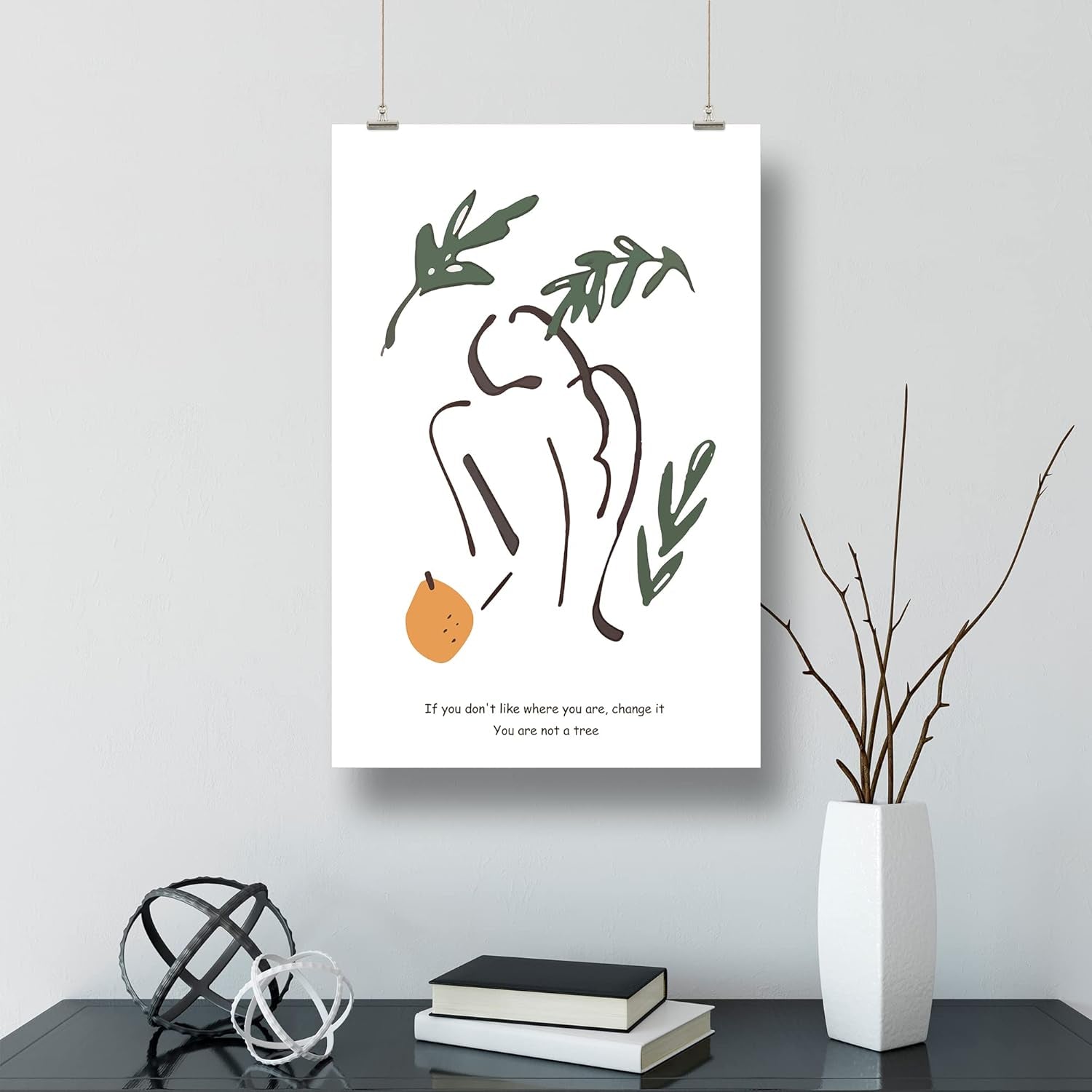 Minimalist Wall Art - Boho Art Print - Line Art Decor - Mid Century Modern Wall Art - Boho Wall Art Prints 12X18 in Unframed (Aesthetic Posters), 12X18Inch(30X45Cm)