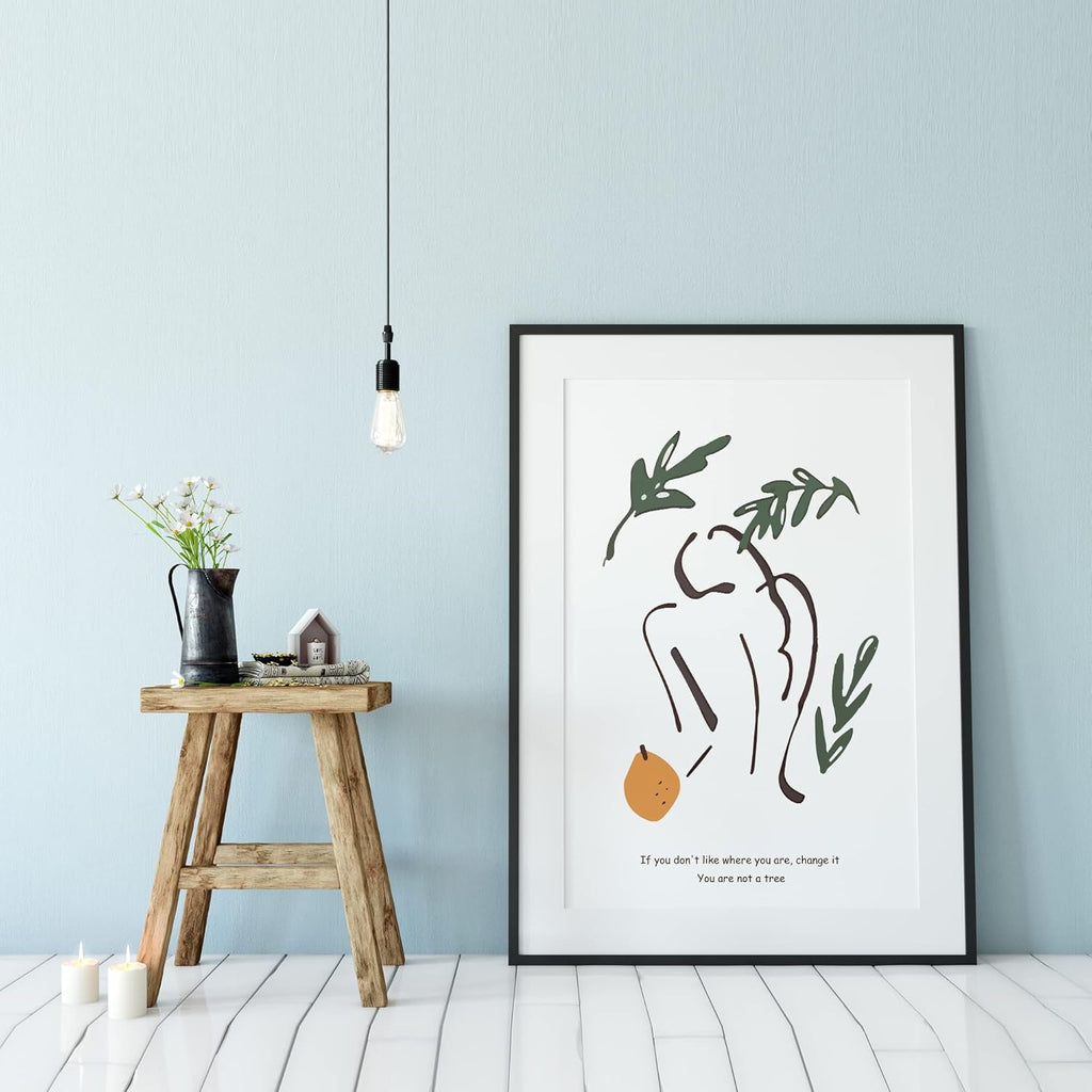 Minimalist Wall Art - Boho Art Print - Line Art Decor - Mid Century Modern Wall Art - Boho Wall Art Prints 12X18 in Unframed (Aesthetic Posters), 12X18Inch(30X45Cm)