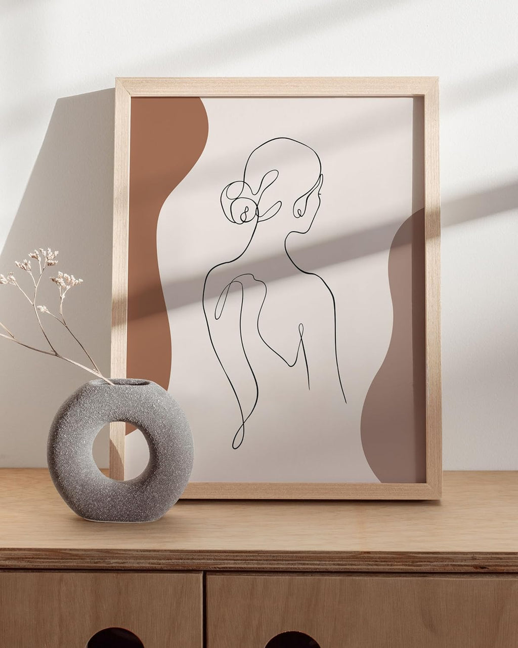 Abstract Silhouette Art – Female Line Drawing Print, Modern Minimalist Poster, Elegant Home Accent (12X16, Unframed)