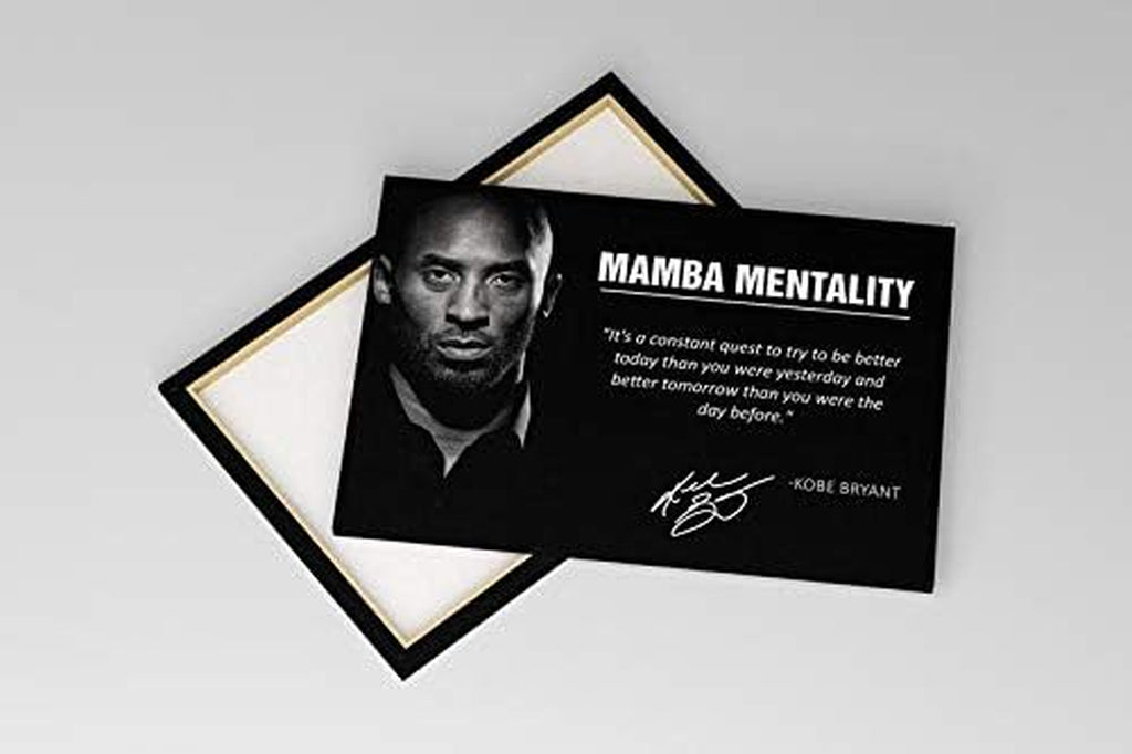 CANVAGIFTS Kobe Bryant with Motivation Quote Wall Art | Mamba Mentality Wall Art 4 | Basketball Wall Art | Sports Wall Art | Kobe Bryant Poster Stretched 8 × 12 Inches