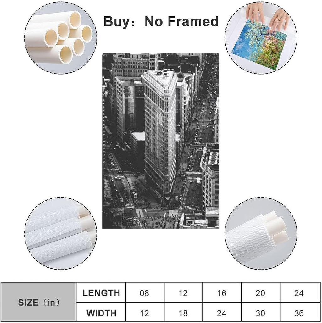 NYC Black and White Wall Art Posters & Prints Inspirational Wall Art Poster and Wall Art for Living Room Modern Family Large Wall Art Posters 12X18Inch(30X45Cm)