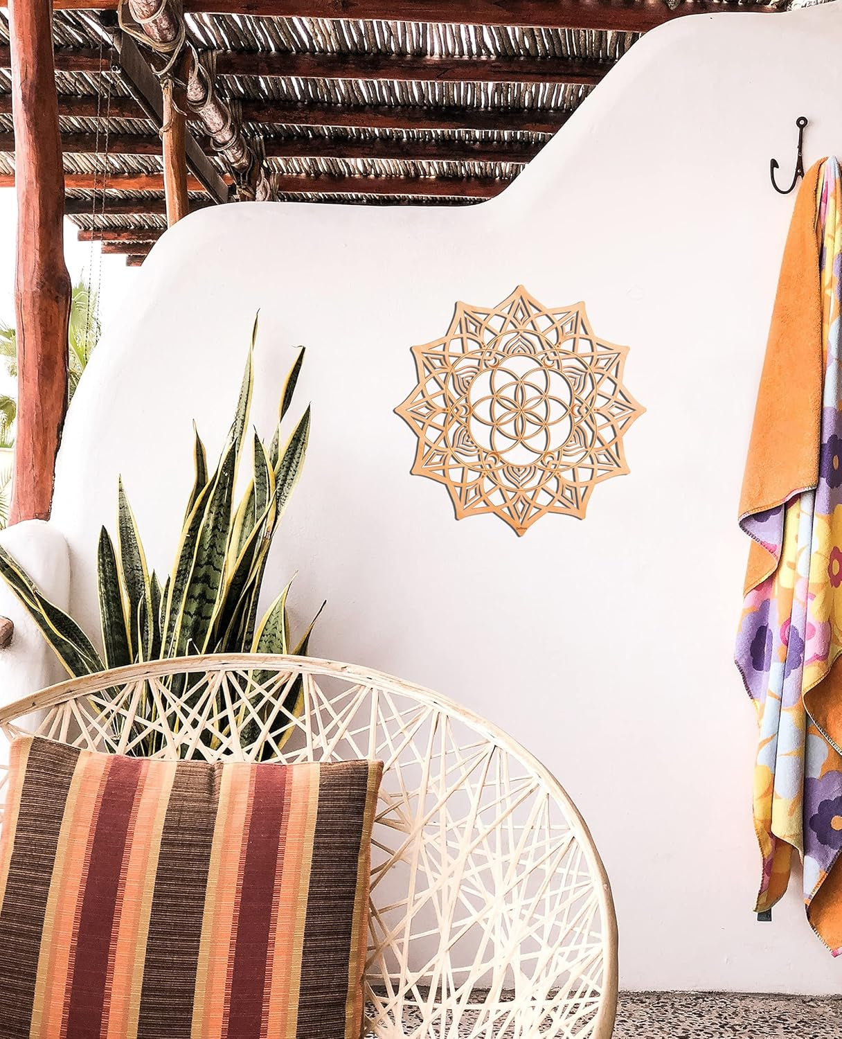11.5'' Mandala Wall Decor Sacred Geometry Wall Art, Crystal Grid Chakra Wooden Wall Art Yoga Wall Art Decor Meditation Altar Decor Zen Wall Decor Spiritual Gifts