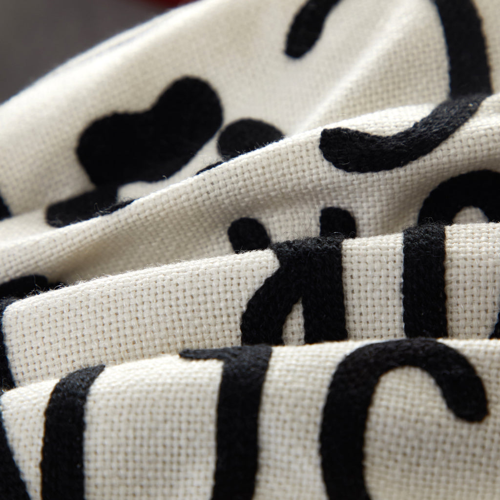 Black and White Reserved for Dog Square Decorative Throw Pillow for Adults, 18 in X 18 In