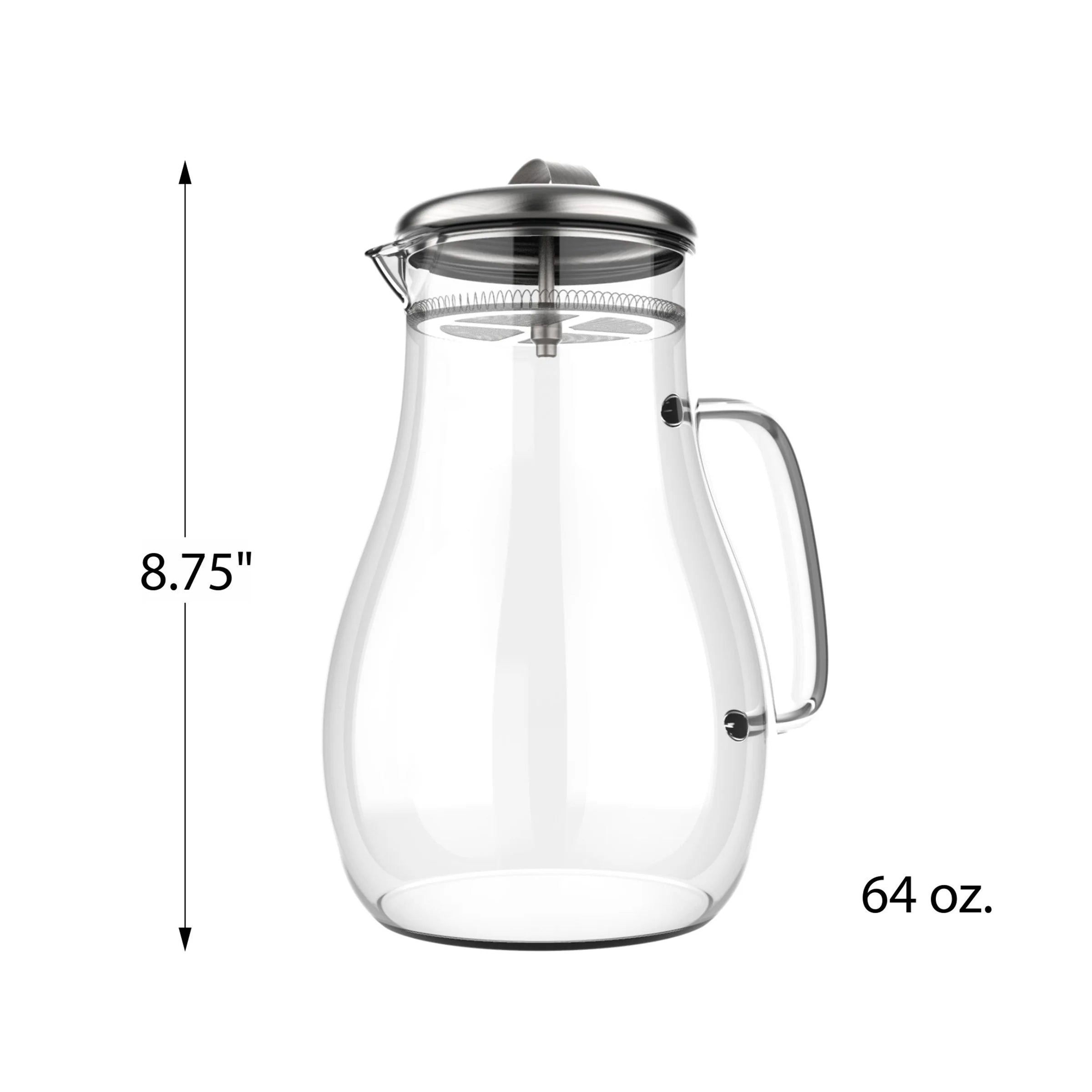 64 OZ GLASS PITCHER with LID