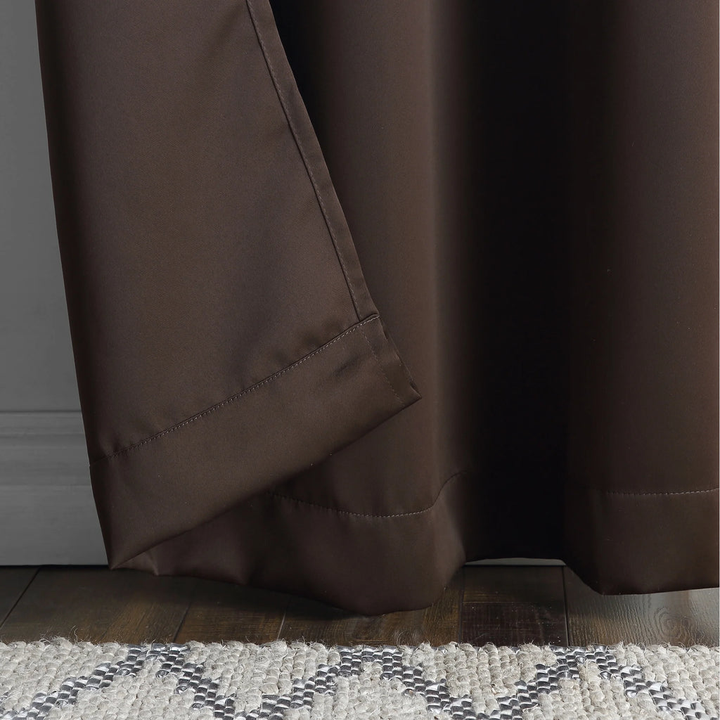 Nolan Energy Efficient Blackout Grommet Single Curtain Panel, 54" X 84", Chocolate